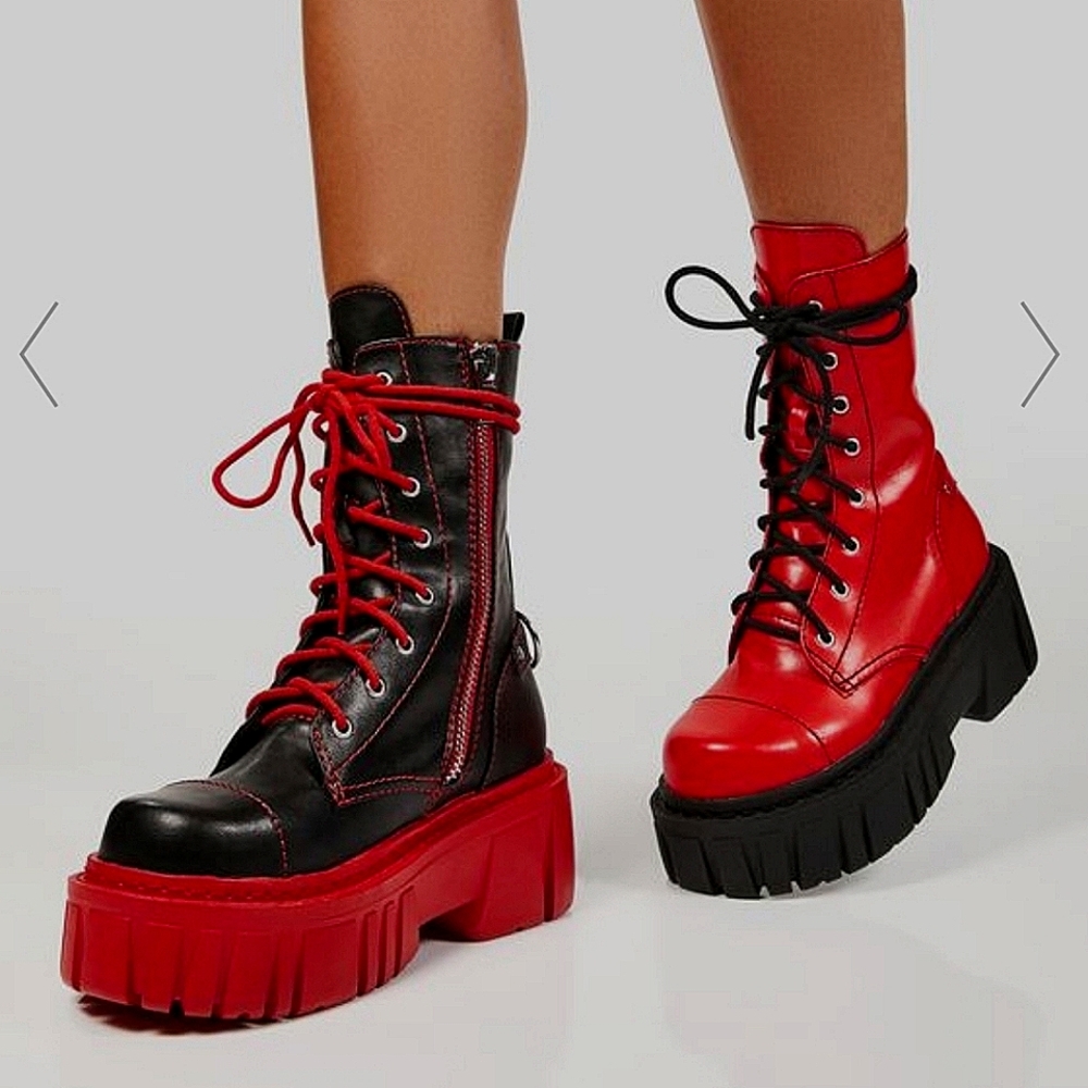 Devil Games Mismatched Combat Boots